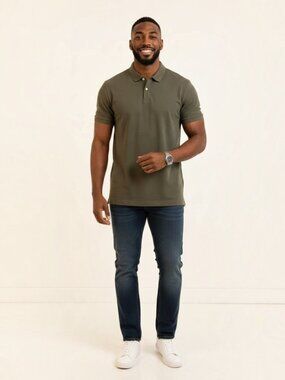 Express Men's Olive Polo Shirt Size XXL